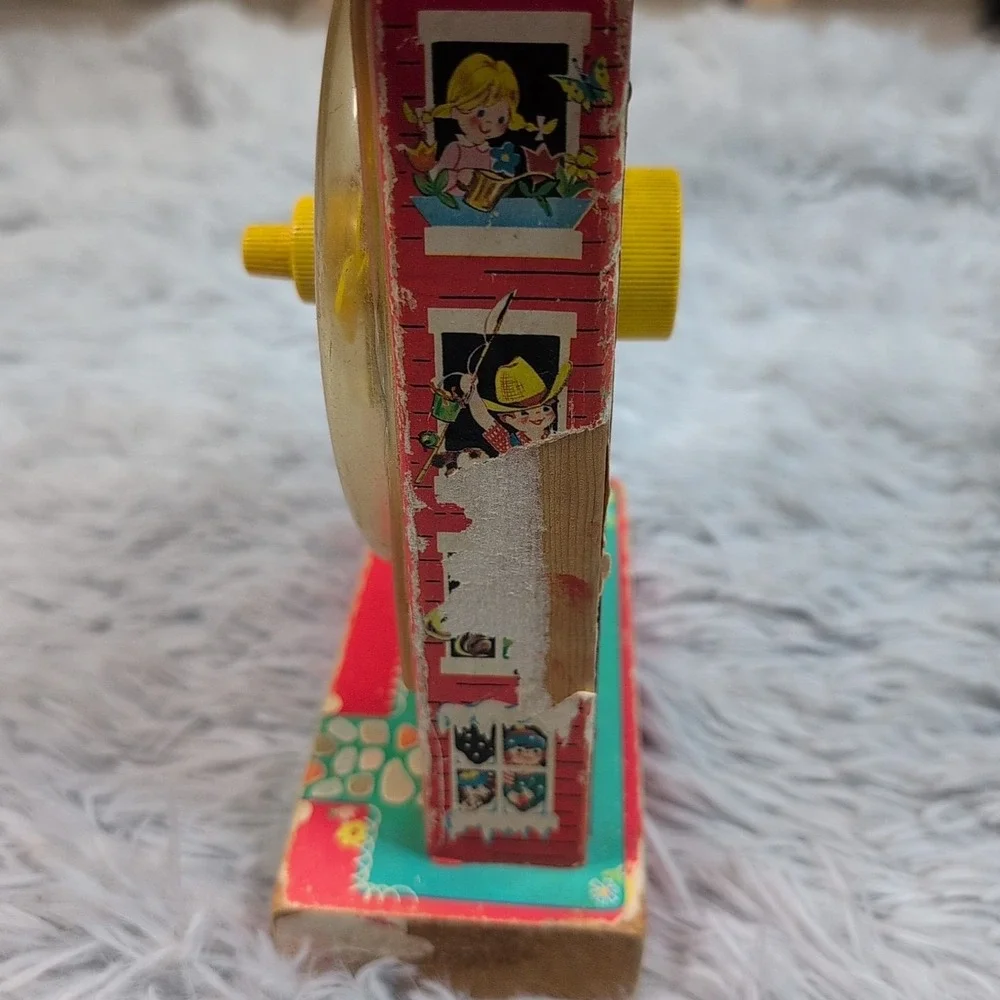 Vintage 1968 Fisher Price Music‎ Box Teaching Clock Works #998 Japan USA